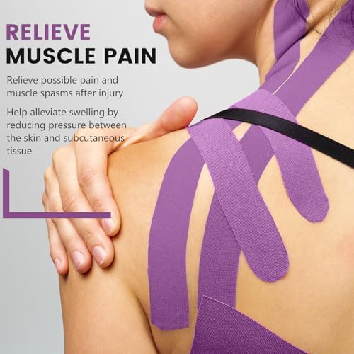 5 Rolls Purple Kinesiology Tape, 2 inch x 16.4 Feet Kinetic Tape - Image 5