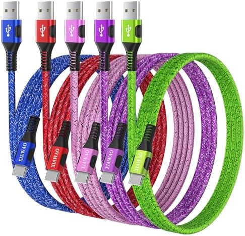 XIAWAO USB to USB C Cable Fast Charging, (5Pack, 3/3/6/6/10FT) by Unknown