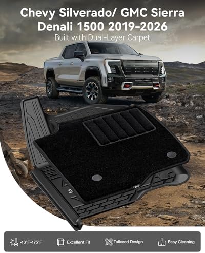 3W Floor Mats & Front Carpet for 2019-2026 Chevy Silverado/GMC Sierra 1500 - Image 2
