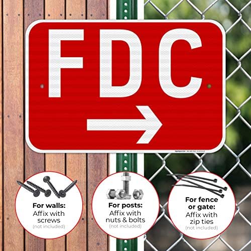 FDC Right Arrow Sign, Red Background, - Image 4