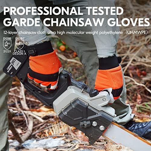 Vgo... Leather Chainsaw Gloves,left-hand Saw Protection(GA9767CS/GA8912) - Image 4