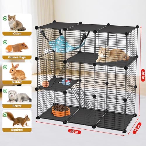 VISCOO Cat Cage, 3-Tier DIY Catio Cat Enclosures, 36"x16"x36" Cat Playpen - Image 2