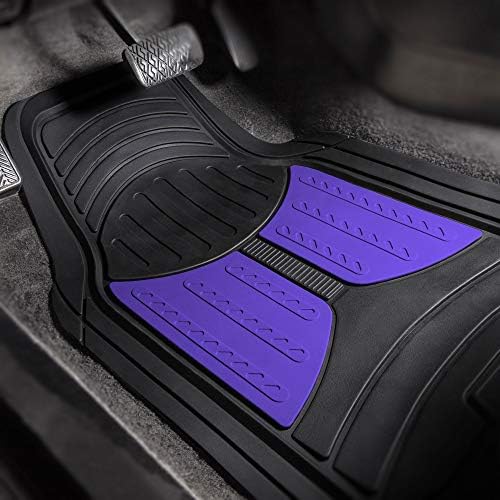 FH Group Monster Eye Full Set Rubber Floor Mats w. Trimmable Vinyl Trunk Liner/Cargo Mat Black- Fit Most Car, Truck, SUV, or Van (Blue/Black) F11313- F16403 - Image 2