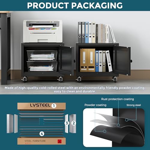 Small Printer Stand with Storage, Mobile Printer Cart for Home Office - Image 6