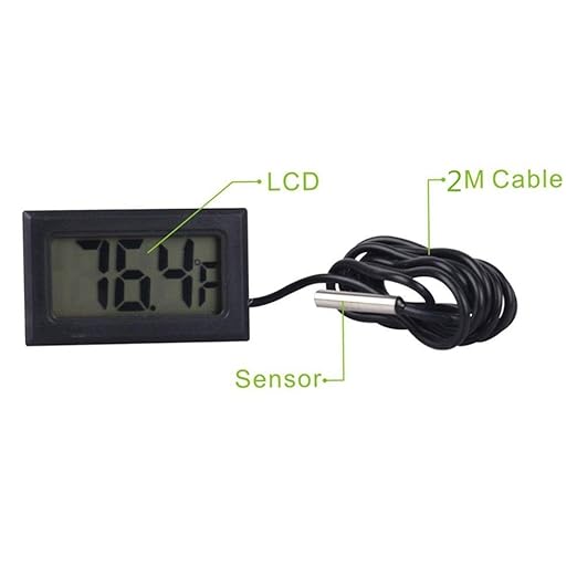 Black Digital LCD Thermometer Temperature Monitor - Image 3