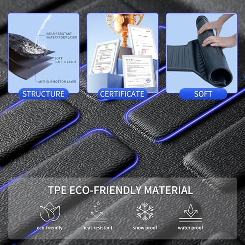 KELCSEECS All Weather Floor Mats & Cargo Liner Set for 2015 2014 2013 2012 Honda Civic & Civic Si Only Sedan (Not Coupe) Car Mats Cargo Mat Floor Liners Trunk Mat Honda Civic Trunk Liner - Image 3
