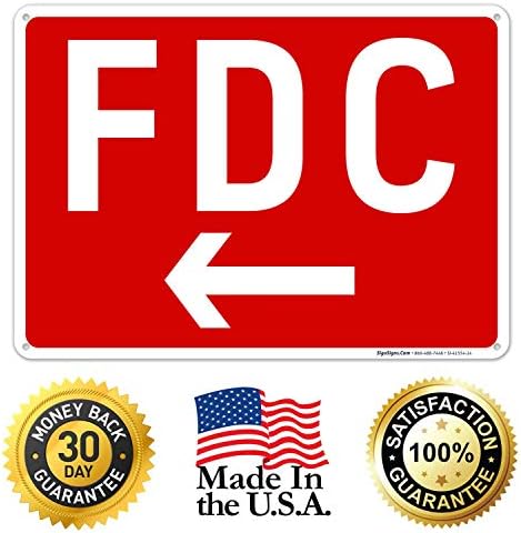 FDC Left Arrow Sign, Red Background, - Image 6