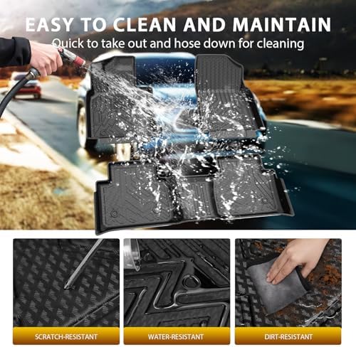 Powerty Floor Mats for Toyota Camry 2018-2024 FWD Only (Not Fit Hybrid or AWD) All Weather 3D TPE Anti-Slip Car Liners for 1st & 2nd Row Accessories - Image 4