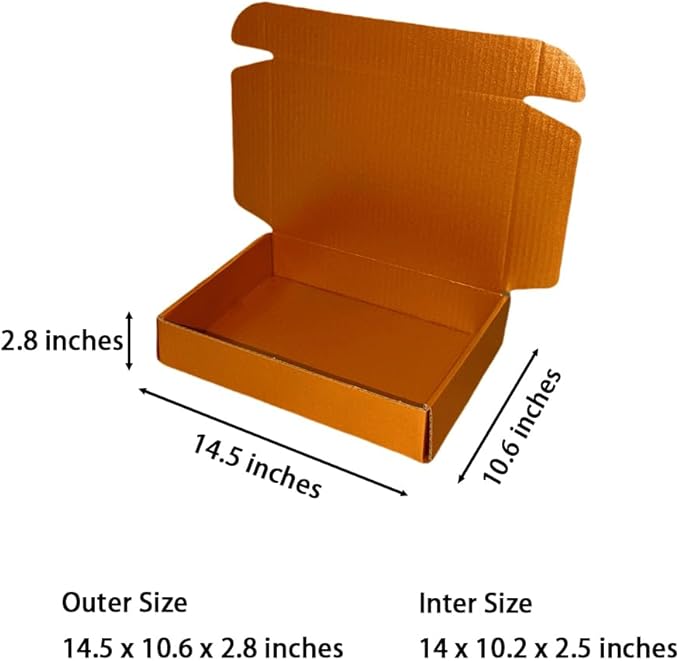 20 Pcs 14.5 x 10.6 x 2.8 inches Corrugated Cardboard Gift Boxes Recyclable - Image 2