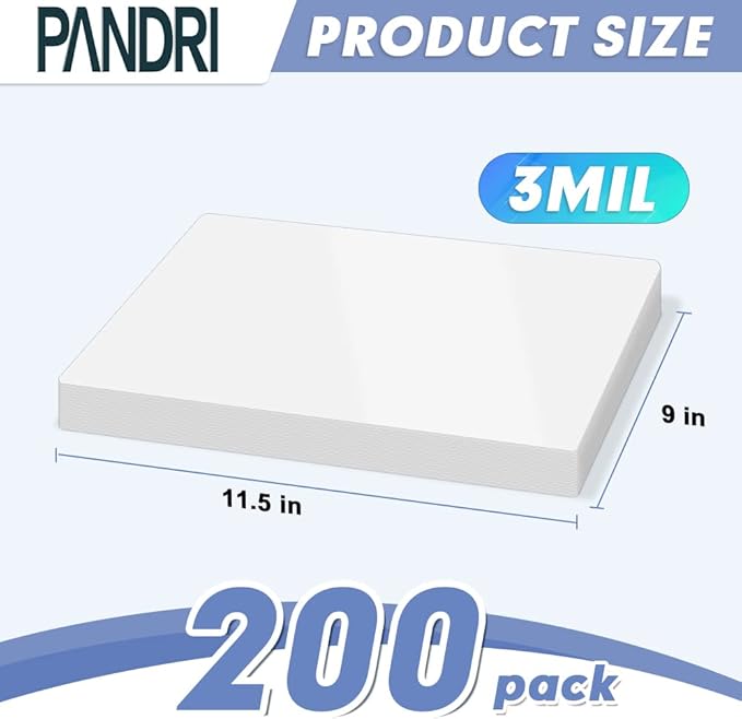 Laminating Sheets, PANDRI 200 Pack Thermal Laminator Pouches Holds 8.5 x 11 Inch - Image 2