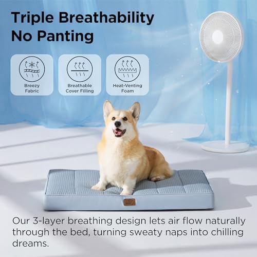 Bedsure Cooling Dog Bed for Crate, Large Breathable Pet Summer Bed, 35 Inch - Image 3