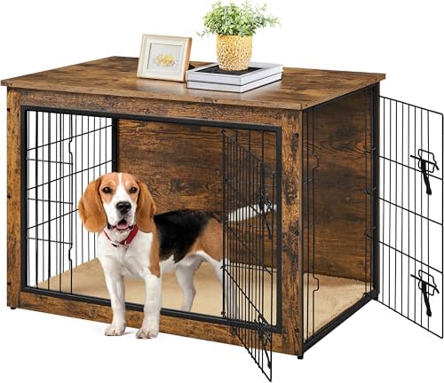 Yaheetech 38in Wooden Dog Crate Furniture w/Cushion for Medium/Large Dogs by Unknown
