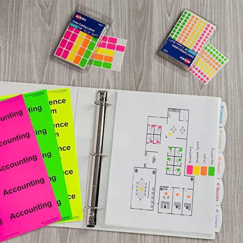 Avery Color-Coding Removable Labels, 1/2" -3/4", Assorted Neon Colors, Non-Printable, 180 Blank Labels (6724), (Pack of 2) - Image 2