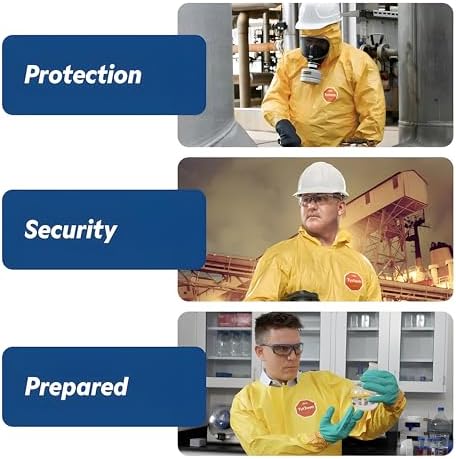 DuPont Tychem 2000 QC127S Disposable Chemical Resistant Coverall with Hood, Elastic Cuff and Serged Seams, Yellow, 3X-Large (Pack of 12) - Image 7