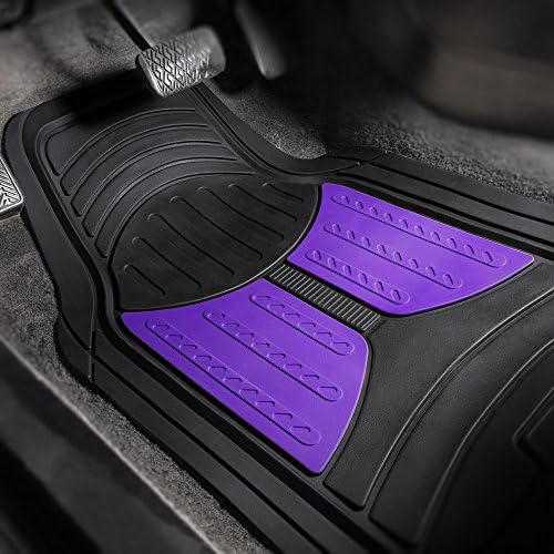 FH Group Automotive Floor Mats Purple Climaproof for All Weather Protection Universal Fit Heavy Duty Rubber fits Most Cars, SUVs, and Trucks, Full Set Trim to Fit Purple - Image 3
