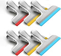 HOUSE AGAIN 6 Pack Stainless Steel Chip Bag Clips Covered by HOUSEAGAIN