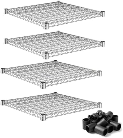 24" x 24" Replacement Wire Shelves 4 Pack for Storage Systems, Chrome-Plated Steel Build, NSF by Zedfire