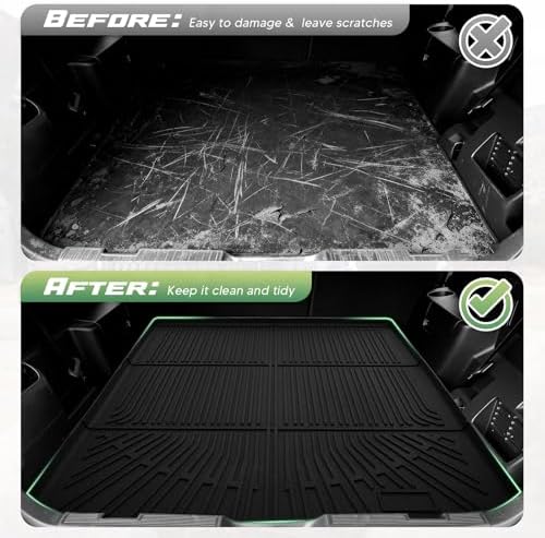 Flex Floor Mats - Car Mats for Ford Flex 2009-2019 (Not Fit with Optional 2nd Row Console), All Weather Floor Mats and Cargo Liner for Flex Accessories, Heavy Duty Rubber Mats, Car Accessories - Image 4