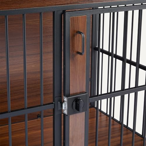 Amazon Basics Furniture Style Dog Crate, Sturdy Wooden Pet Kennel, Two Bowls Included, 41" x 23.6" x 29.5", Walnut - Image 4