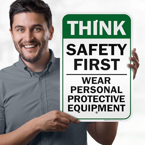 Think Safety First Wear Personal Protective Equipment Sign, 12"x18" - Image 2
