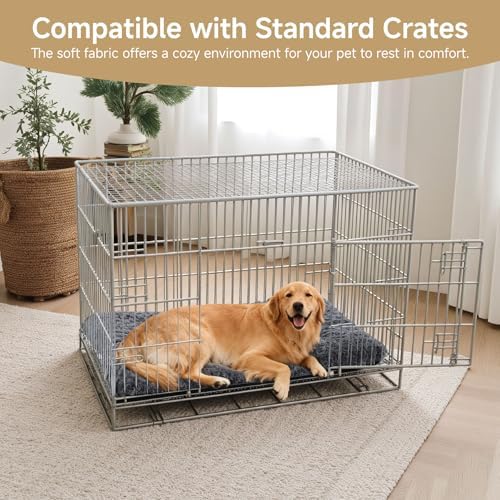 Exsnugy Washable Dog Bed Mat Large Size Fluffy Pet Crate Pad 53x36 XXL - Image 3