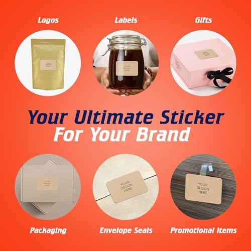 100 Custom Vinyl Stickers - Upload Your own Image, Text, Design, Logo - Personalized Logo Labels for Handmade, Packaging, Bottle, Jars, Candle, Brand Stickers (Brown, 6x4) - Image 5