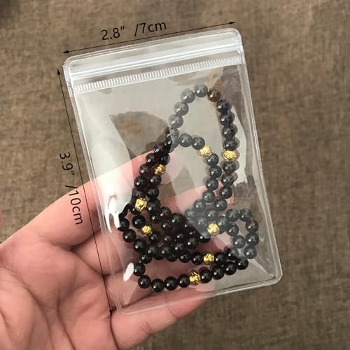Small Plastic Bags, 100 Pcs Mini Baggies, Clear Plastic Jewelry Thick Self Sealing PVC Bags, Resealable Poly Baggies for Pill, Beads, Screws, Packaging (2.8x3.9"） - Image 6
