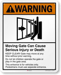 SmartSign 30 x 24 inch “Warning - Moving Gate Can Cause Injury Or Death” Sign, 80 mil Aluminum, 3M Laminated EG Reflective Material, Black, White and Orange, Made in USA by SmartSign