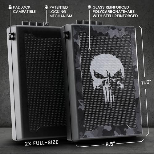 STOPBOX Gun Safe Alternative - Tactical Handgun Storage, Instant Access Portable Gun Case, TSA Compliant Gun Lock Box for Quick Handgun Access | SKULL CAMO + BLACK (2 Pack) | Full-Size Only - Image 2