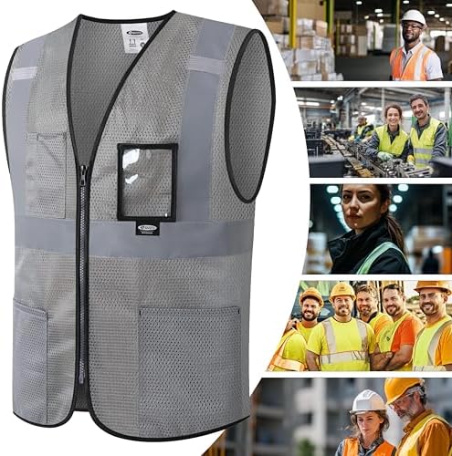 JKSafety Safety Vest for men women Hi Vis Vest with Pockets and Zipper High Visibility Construction Vests BX310 - Image 5