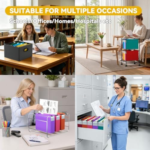 Large Hanging File Folders Letter Size,2.5" Expansion Heavy Duty Home Office Hang Folder,Plastic File Cabinet Folders with Tabs,12 Pack Colorful Hanging File Organizer for Medical Charts - Image 6