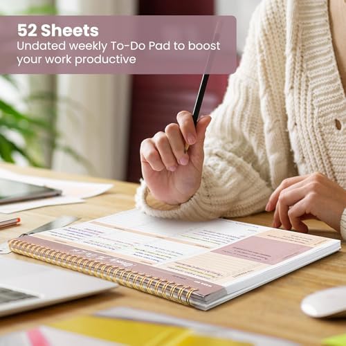 Weekly To Do List Notepad with 52 Undated Sheets（8.5"×11"）6 Pack - Undated Weekly Planner Notepad for Office Desk Accessories and Supplies - Midnight Lilac - Image 5