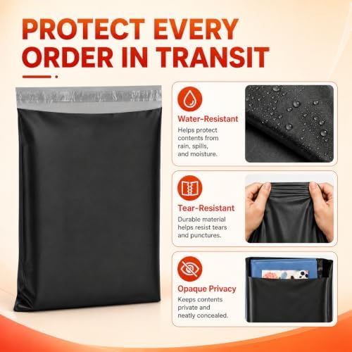 Metronic Poly Mailers 19x24 250PC Large Shipping Bags for Business Black - Image 4