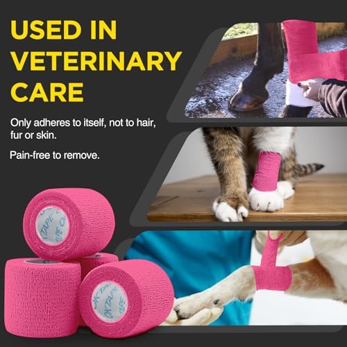 OK TAPE 12 Rolls Self Adhesive Bandage Wrap, Cohesive Elastic Athletic Tape - Image 4