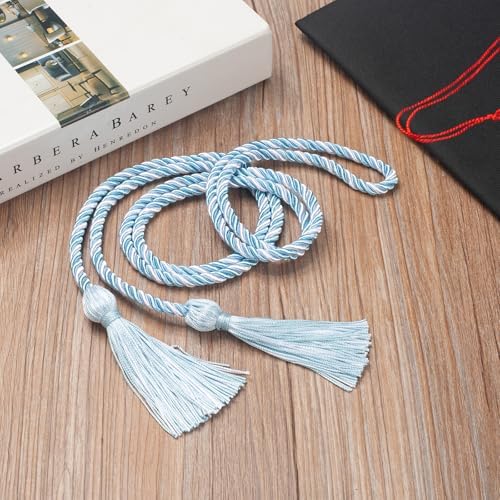 Sky Blue White Graduation Cord, Graduation Honor Cords Braided Tassels Cord for 2026, 68” Long Polyester Yarn Honor Ropes for 2026 Grad Decorations, Party Ceremonies - Image 4