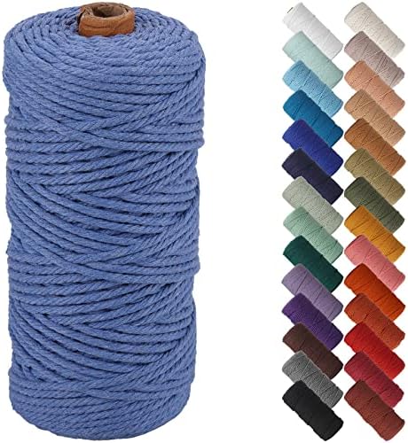 NOANTA Ocean Macrame Cord 3mm x 109yards, Colored Cotton Rope Macrame Yarn by NOANTA