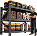 59"W Garage Shelving Heavy Duty Metal Storage Shelves , 3-Tier Garage Storage Shelves, Adjustable Industrial Shelving, Easy Assembly Garage Shelf Rack, Shelves for Garage Storage, Warehouse, Basement by KIKIYIN