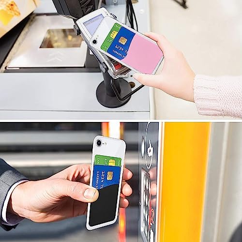 Senose Cell Phone Wallet, Silicone Adhesive Stick-on Phone Card Holder - Image 2