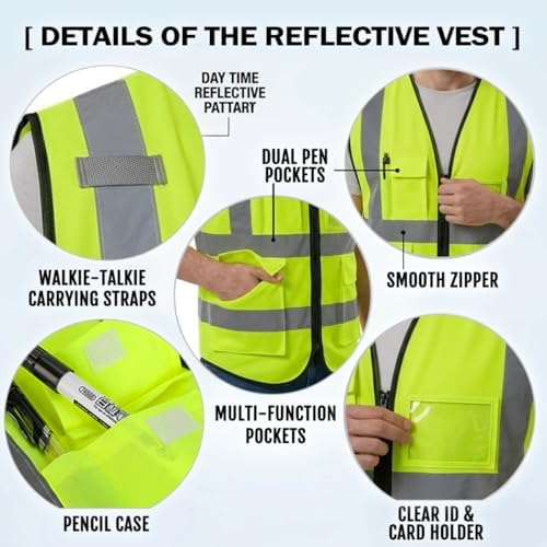 High Visibility Safety Vest with Reflective Strips Customize Logo Hi Vis Team Work Uniform Vest (2XL, Red black) - Image 4