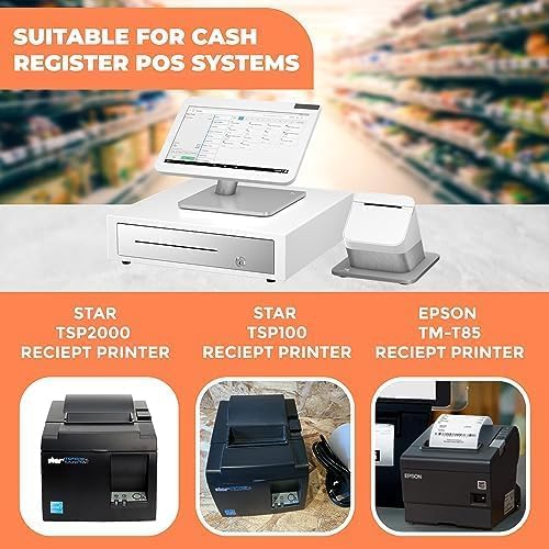 FRM 3 1/8 x 230 White Thermal Paper Receipt Rolls, Cash Register POS Receipt - Image 5