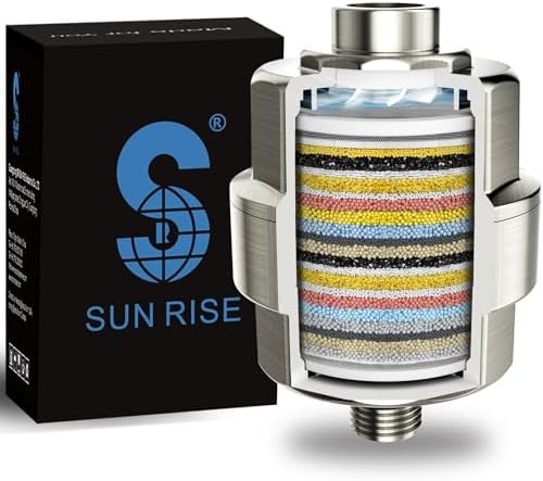 SR SUN RISE 20 Stage Shower Filter for Hard Water, 1 Cartridge, Nickel by SRSUNRISE
