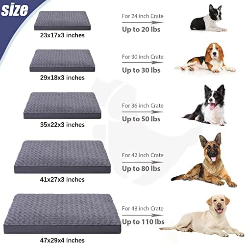 KSIIA Washable Dog Bed for Crate Waterproof for Medium Dogs,29x18 Inch,Gray - Image 6