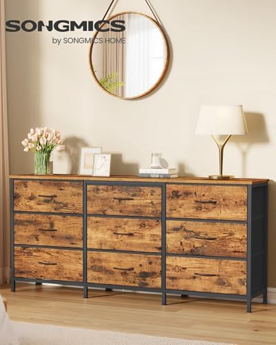 SONGMICS Dresser with 9 Fabric Drawers, TV Stand for TVs Up to 65 Inches - Image 3
