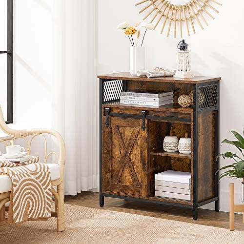 VASAGLE Buffet Cabinet, Coffee Bar with 1 Sliding Barn Door - Image 2