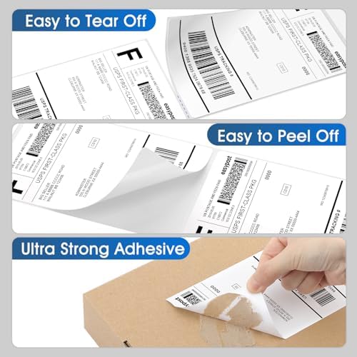 MaxGear 4" x 6" Direct Thermal Shipping Labels, 2000 Fanfold, White - Image 5