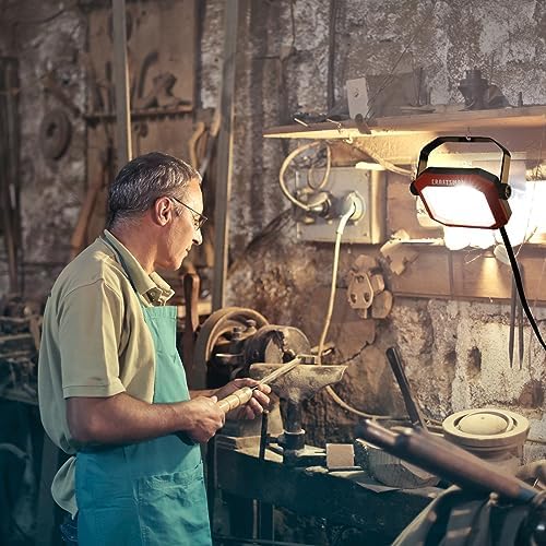 CRAFTSMAN 1100 Lumens 4000K LED Tiltable Portable Work Light with 2-IN-1 Adjustable Metal Rotating Stand and Handle, Impact-Resistant Glass Lens, 5FT Power Cord, ETL, 2 Count(Pack of 1) - Image 7