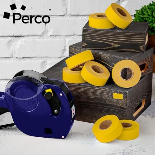 Perco 1 Line Price and Date Guns Yellow Labels - 240 Rolls, 30 Sleeves - Image 5