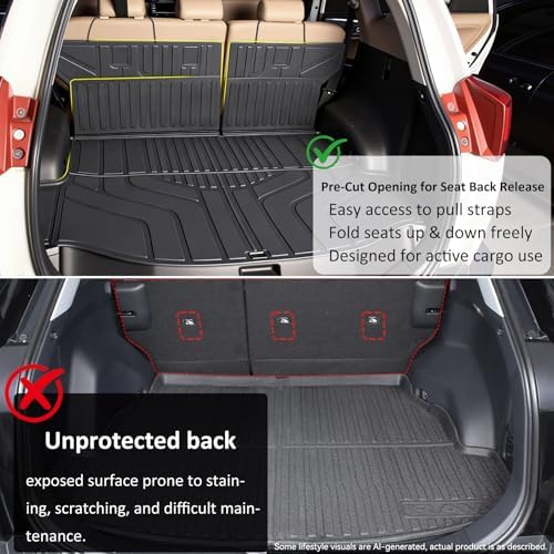 Cargo Mat for with Backrest Mat Replacement for ToyotaRAV4 2013-2018 (Include Hybrid) All Weather TPE CargoLiner Trunk Mat with Seat Back Mat Accessories - Image 4