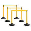 6 Pack Yellow Crowd Control Stanchions by OranclUS