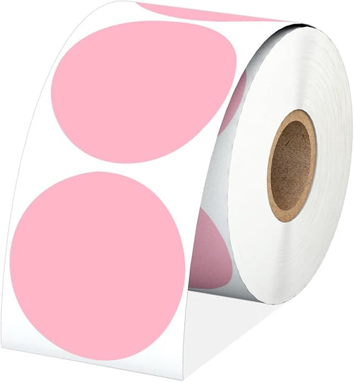 2" Pink Circle Direct Thermal Labels, Self-Adhesive Round Direct Thermal by Anylabel